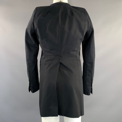 RICK OWENS FW2011 Size 40 Black Cotton Notch Lapel Coat
