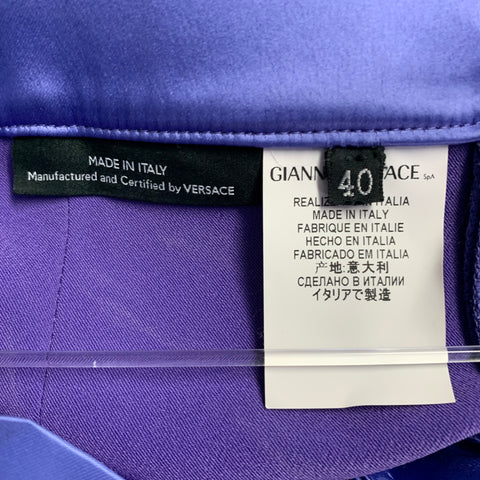 GIANNI VERSACE Size 4 Purple Acetate Blend Slim Tapered Dress Pants