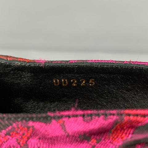 DRIES VAN NOTEN Taille 7.5 Escarpins compensés à plateforme en jacquard floral noir rouge