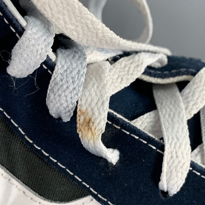 VANS Size 10 Sk8-Hi Green Navy Color Block Canvas High Top Sneakers