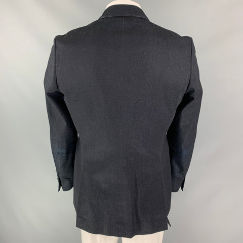 BURBERRY PRORSUM Spring 2015 Size 42 Indigo Blue Denim Notch Lapel Jacket