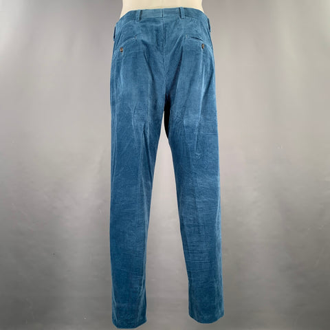 TODD SNYDER Size 38 Short Teal Corduroy Cotton Notch Lapel 32 29 Suit