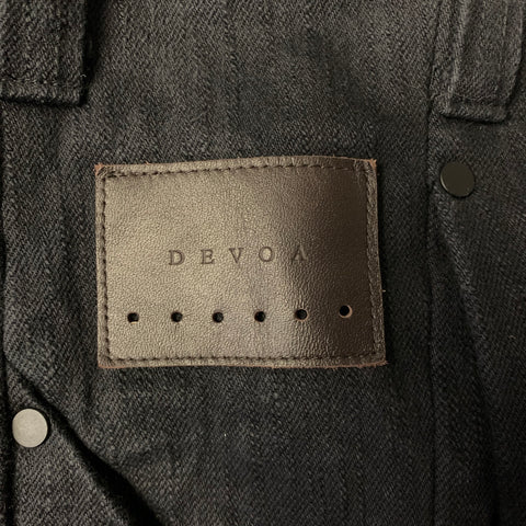 DEVOA Size 34 Black Indigo Denim Selvedge Jeans