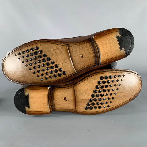 BELVEDERE Size 9 -Elkan- Brown Leather Loafers