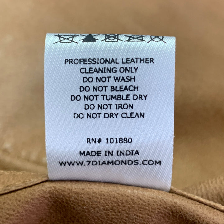 7 DIAMONDS Size XXL Camel Suede Two Pockets Zip Up Jacket