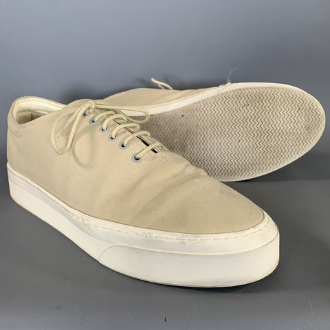 THE ROW Size 9 Cream White Cotton Sneakers