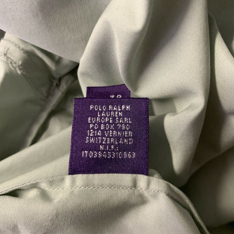 RALPH LAUREN Size 2 Green White Cotton Club Collar Dress Top