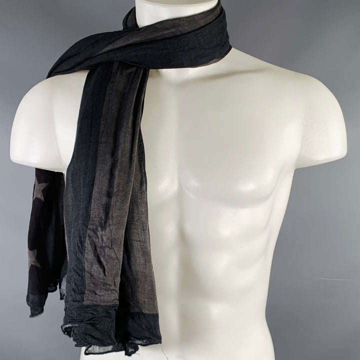 JOHN VARVATOS Grey Charcoal USA Flag Scarf