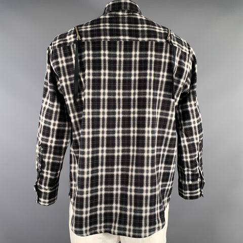 PHILTHEORY Size M Black White Mixed Patterns Cotton Blend Pointed Collar Jacket