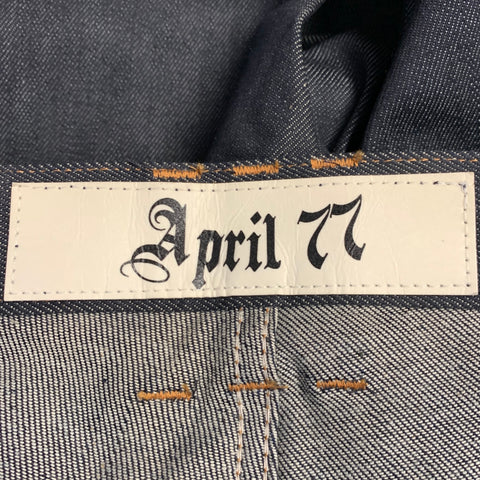 APRIL 77 Size 31 Joey Indigo Twill Cotton Blend Contrast Stitch Skinny Jeans