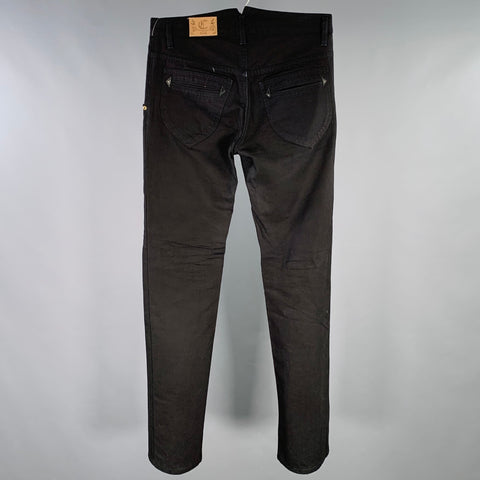 CLOAK Size 30 Black Cotton Skinny Zip Fly Jeans