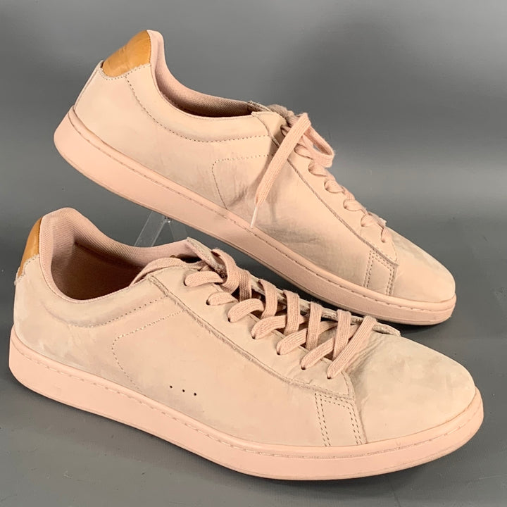 LACOSTE Size 10.5 Pink Camel Leather Sneakers