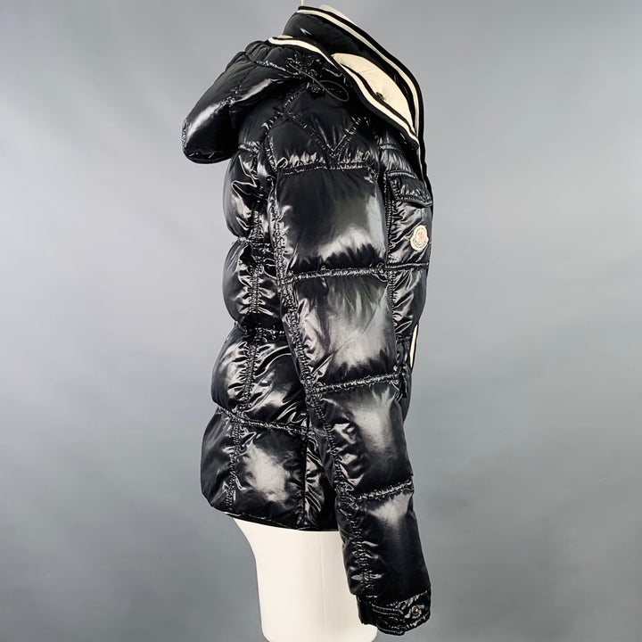 MONCLER Size M Quincy Black Quilted Snaps Jacket