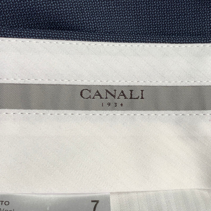 CANALI Size 34 Navy Wool Flat Front Dress Pants