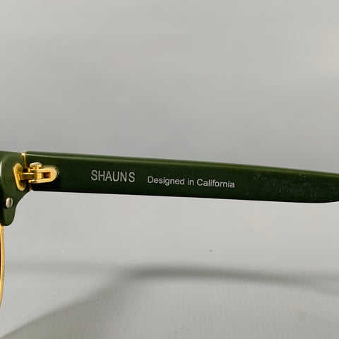 SHAUNS SHADES -Harris- Green Yellow Metal Sunglasses