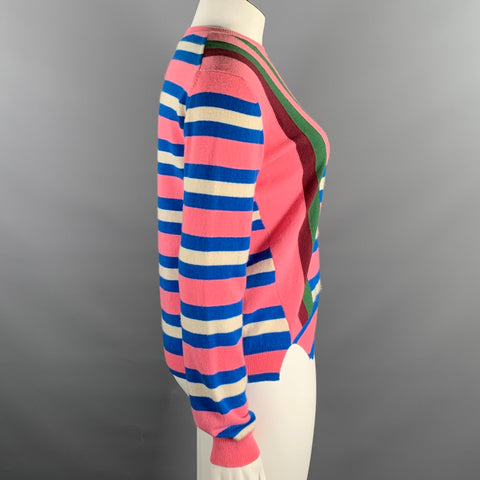 CHINTI AND PARKER Size L Pink Multi Color Cashmere Striped Pullover Womens