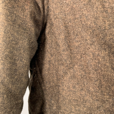 BARBOUR Size L Brown Olive Quilted Polyester Single Breasted Jacket
