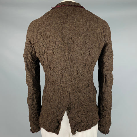 ATTACHMENT Size XL Brown Wrinkled Wool Blend Jacket
