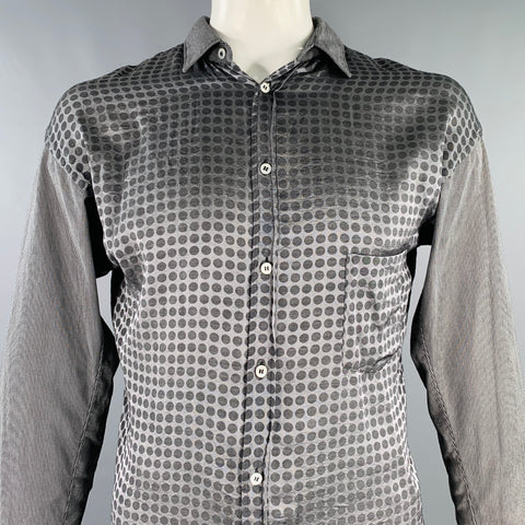 COMME des GARCONS SHIRT Size L Grey Charcoal Mixed Patterns Long Sleeve Shirt