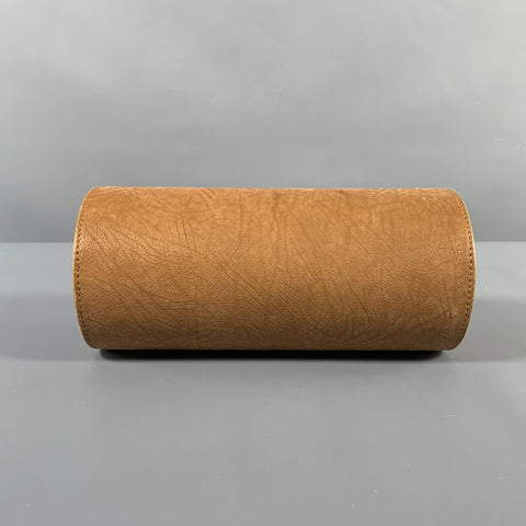 VINTAGE Tan Silver Textured Watch case Leather Goods