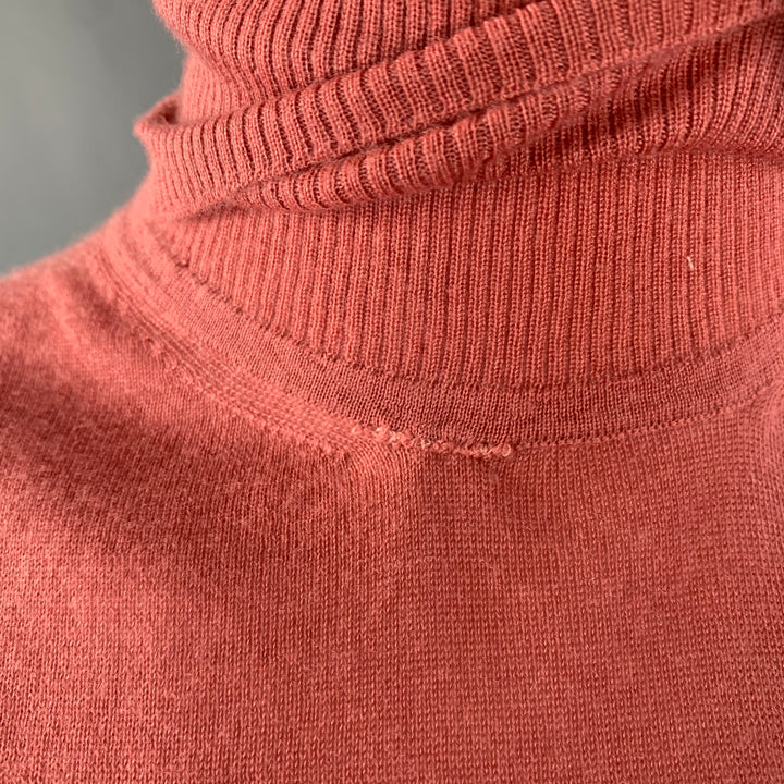 CHRISTIAN DIOR Size 4 Pink Cashmere Contrast Trim Turtleneck Cardigan Set