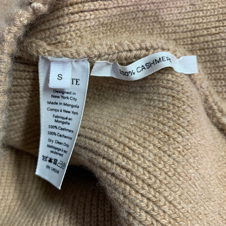 KHAITE Size S Scarlet Beige Cashmere Two Pockets V-Neck Cardigan