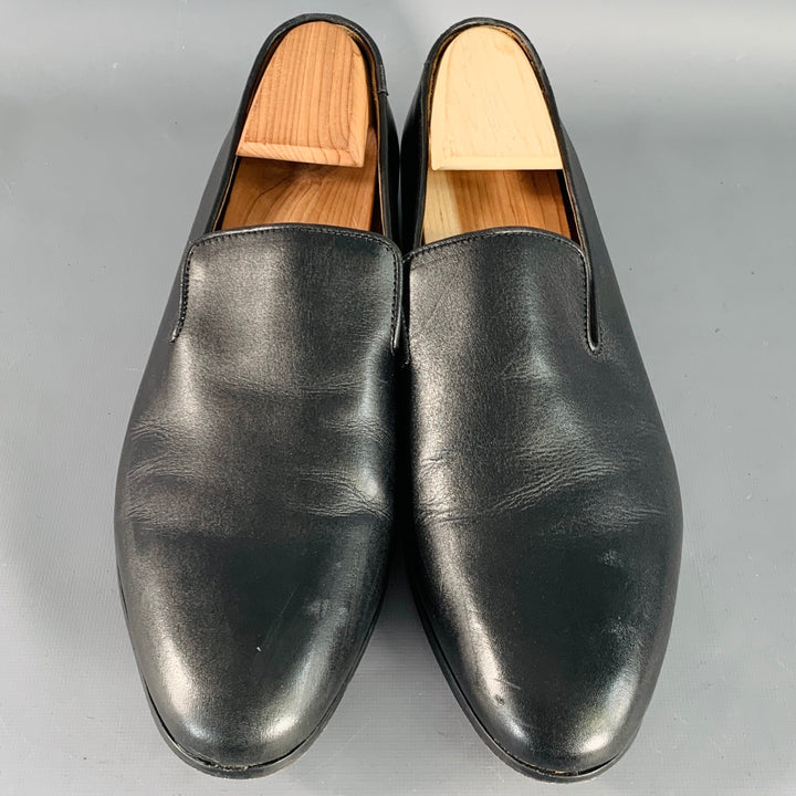 3DM LIFESTYLE Size 11 Venetian Black Calfskin Leather Slip On Loafers