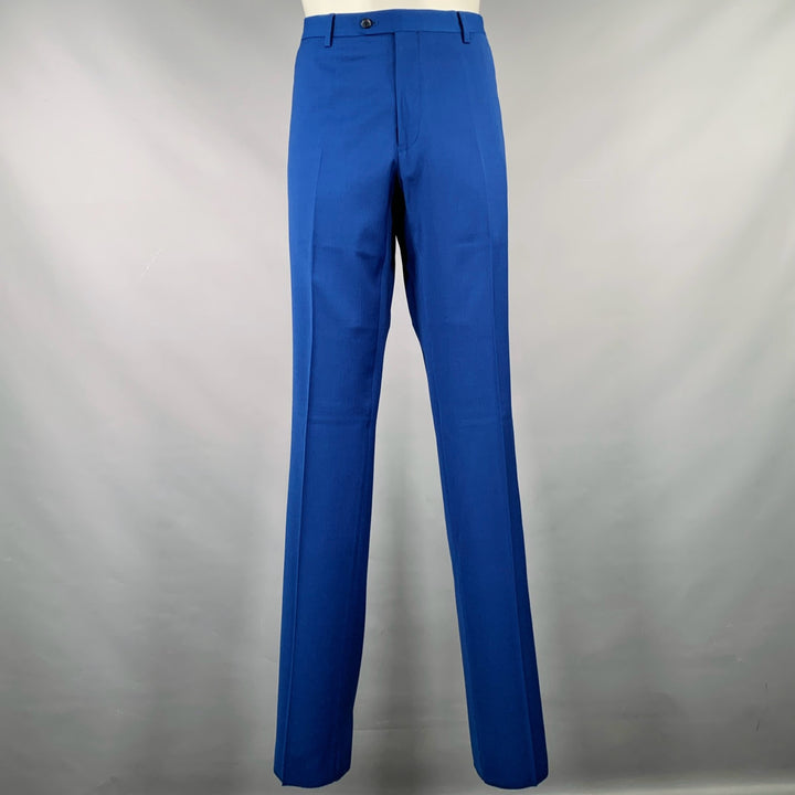 JOSEPH ABBOUD Size 40 Blue Wool Blend Single Breasted Suit