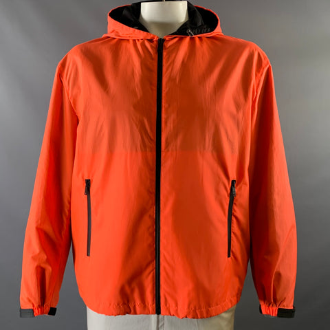 PRADA Veste zippée polyester orange et noir taille XL