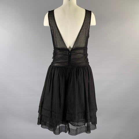 FENDI Size S Black ca0055499 A-Line Knee-Length Dress