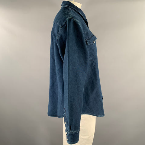 RRL by RALPH LAUREN Size XXL Navy Indigo Cotton Western Shirt Jacket