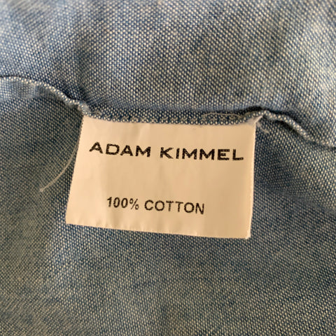 ADAM KIMMEL Size L Blue Light Wash Cotton Western Short Sleeve Shirt