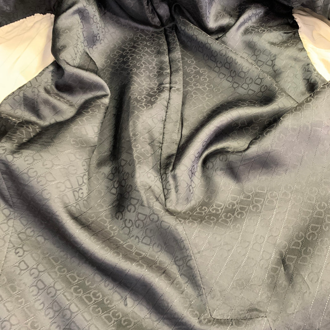 DOLCE & GABBANA Size 46 Black Virgin Wool Blend Notch Lapel Suit