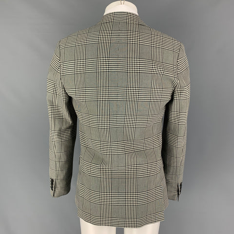 AMI by ALEXANDRE MATTIUSSI Size 38 Black White Plaid Cotton Sport Coat