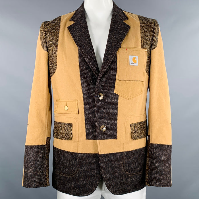 JUNYA WATANABE x CARHARTT 2020 Size L Beige Brown Color Block Cotton Jacket