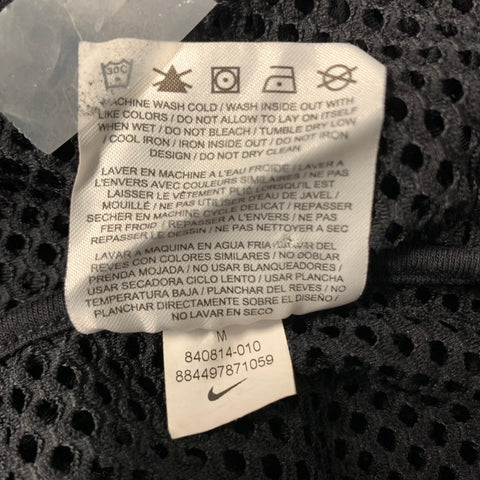 NIKE Size M Black Mesh Cotton Blend See Through T shirt