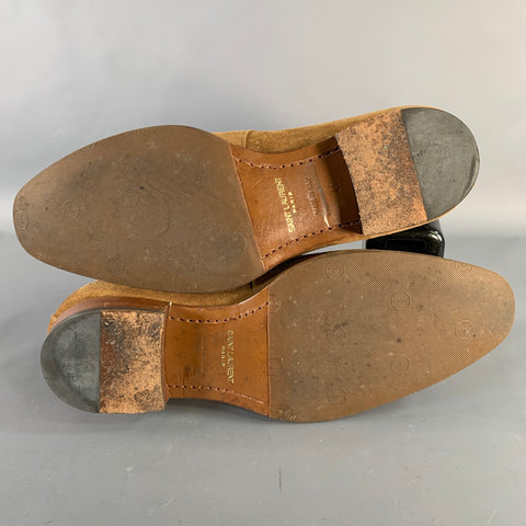 SAINT LAURENT Size 8 Hedi Strap Tan Suede Harness Boots