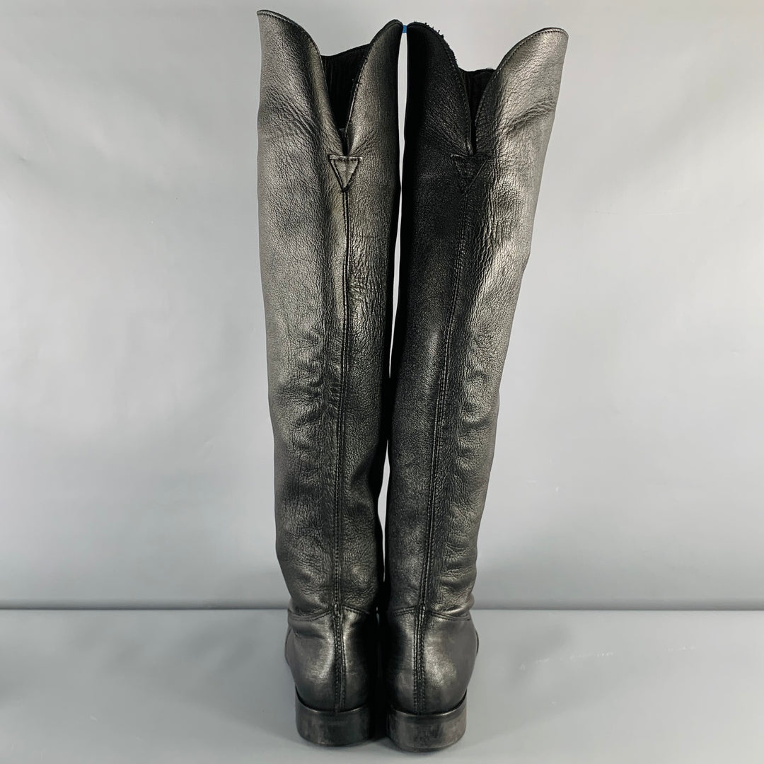 LAVORAZIONE ARTIGIANA Size 7 Black Pull On Boots