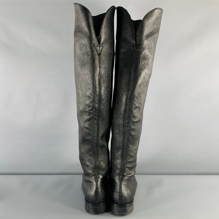 LAVORAZIONE ARTIGIANA Size 7 Black Pull On Boots