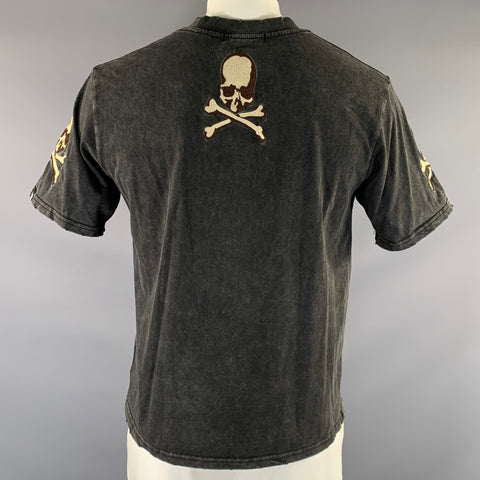 MASTERMIND JAPAN SS2020 Size L Dark Grey MJ20E04-TS087-018 Skull Cotton T Shirt