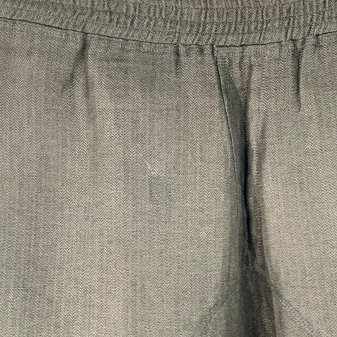 NEIL BARRETT Size S Black Herringbone Virgin Wool Elastic Waistband Casual Pants