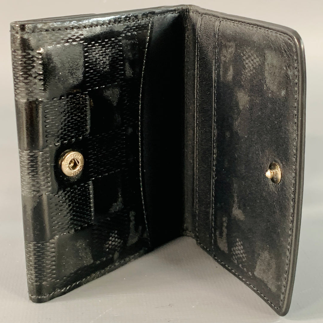 LOUIS VUITTON Black Damier Embossed Patent Leather Wallet