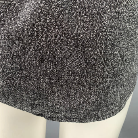 JEAN SHOP Size S Grey Black Cotton Two Pockets Long Sleeve Shirt
