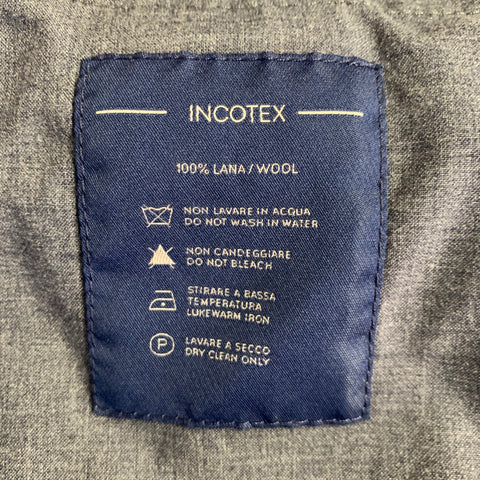 INCOTEX Size 32 Navy Wool Pleated Tapered Dress Pants