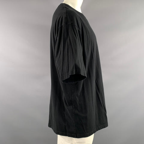 CONVERSE Size XL Black Solid Cotton Oversized T shirt