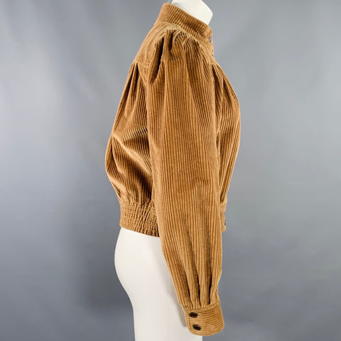 MARC JACOBS Size XS Camel Cotton Elastic Waistband Blouson Jacket