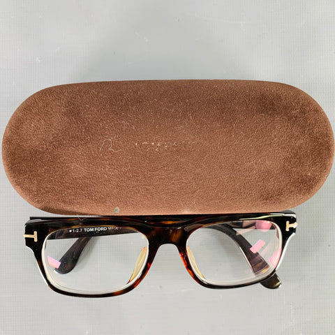 TOM FORD Brown Beige Tortoiseshell Acetate Frames