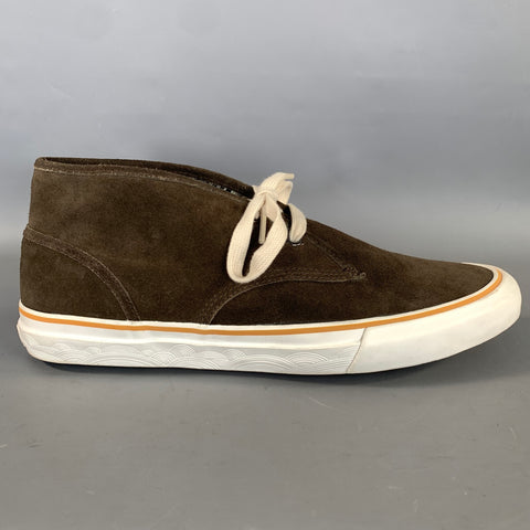 PAUL SMITH JEANS Size 9 Brown White S9XG/C383/SUE Suede High Top Lace Up Shoes