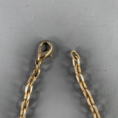 VINTAGE Gold Red Chain Link Metal Necklace