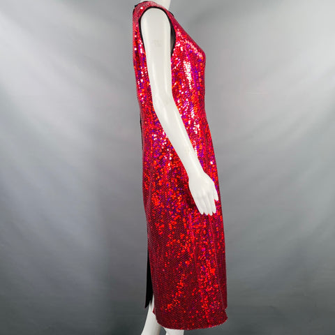 MARC JACOBS Robe droite rouge à sequins en polyester Taille 0